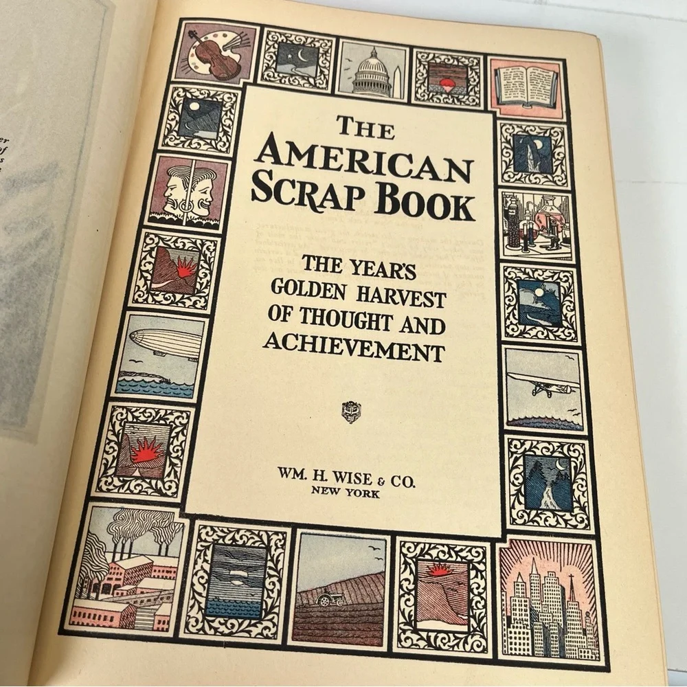 Antique 'The American Scrapbook' Book (1928) Home Decor Book Stack Staging